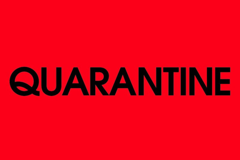 Tape Logic Label  'Quarantine'  2 x 3'  L x W  Fluorescent Red  Roll of 500 Stickers  for Inventory Control and Warehouse Organization - Image 1